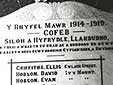 Carreg Goffa y Rhyfel Mawr 1914-1919