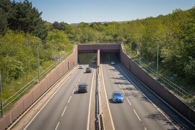 Conwy Tunnel Portal (Eastbound) Photo Credit: Traffic Wales