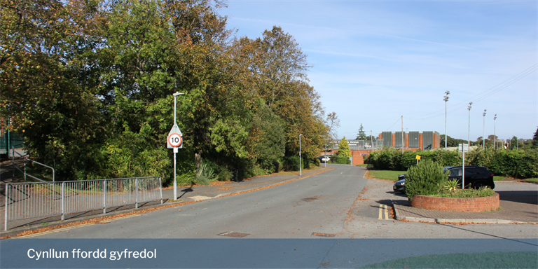 Parc Eirias - cynllun ffordd gyfredol