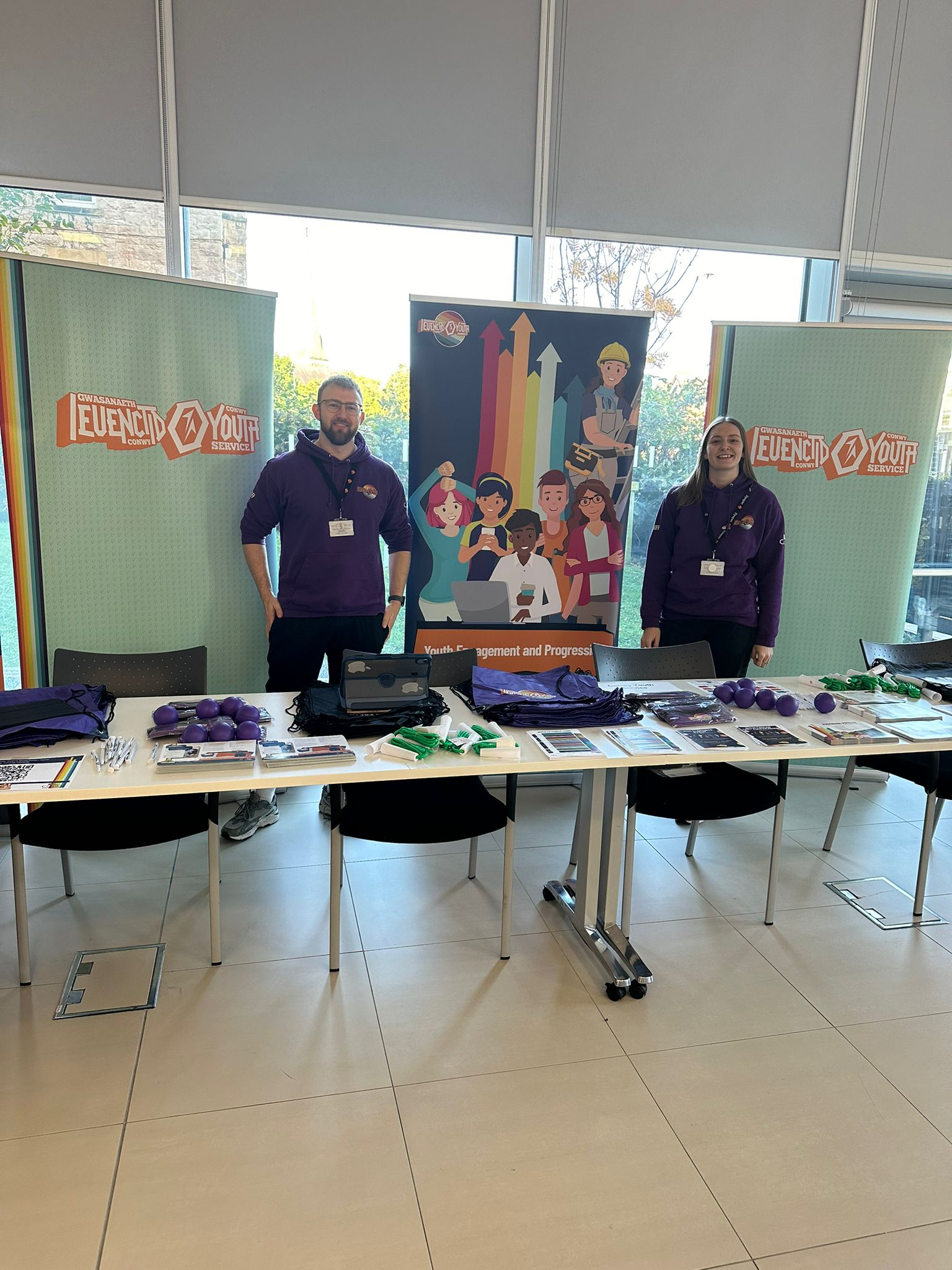 Staff from Conwy Youth Engagement and Belonging Service at the Future Booster event