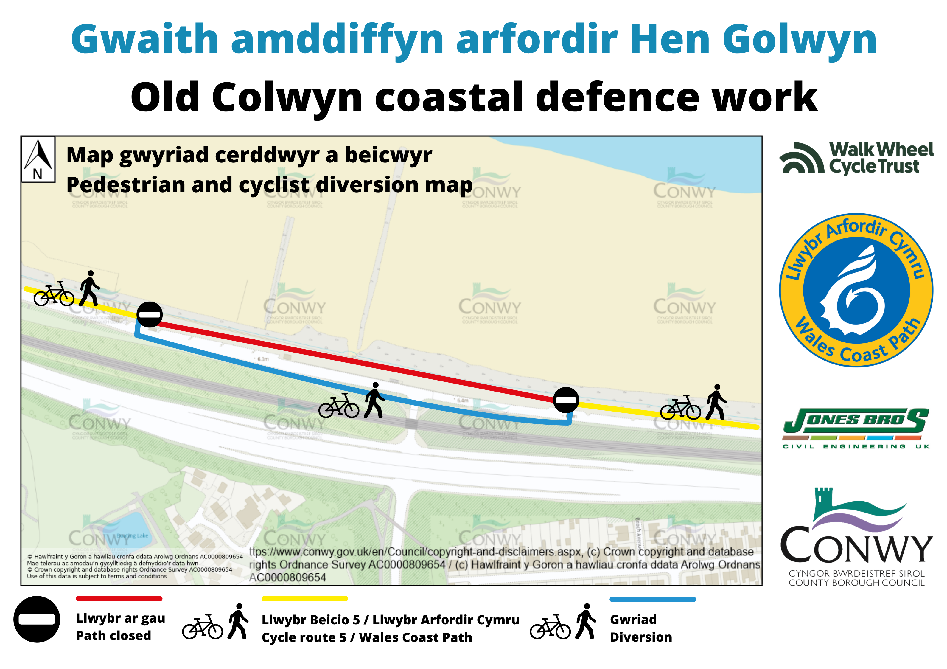 Old Colwyn promenade path closure